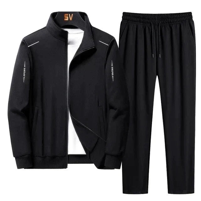Comfortable Men's Polyester Tracksuit Sports Set Zipper Elastic Waistband Leisure Casual Sportswear | Sansoti