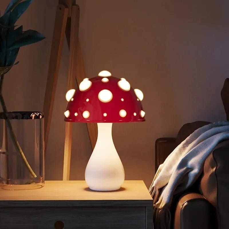 Minimalistische Paddenstoelvormige Tafellamp met Warm Licht – Moderne Sfeerverlichting voor Woonkamer, Slaapkamer en Nachtkastje | Sansoti