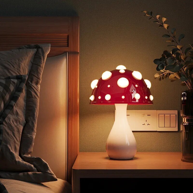 Minimalistische Paddenstoelvormige Tafellamp met Warm Licht – Moderne Sfeerverlichting voor Woonkamer, Slaapkamer en Nachtkastje | Sansoti