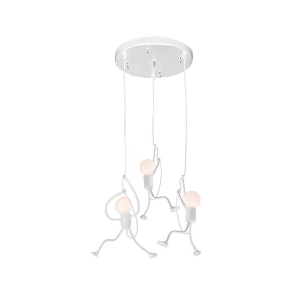 Suspension en métal en forme de figure LED E27 noir blanc design moderne éclairage intérieur salon salle à manger chambre | Sansoti