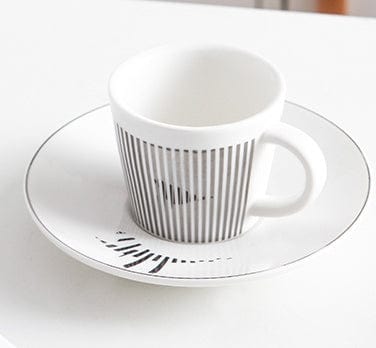 Kaffeetasse mit Spiegelreflexionsuntertasse Keramik Design Set | Restfield