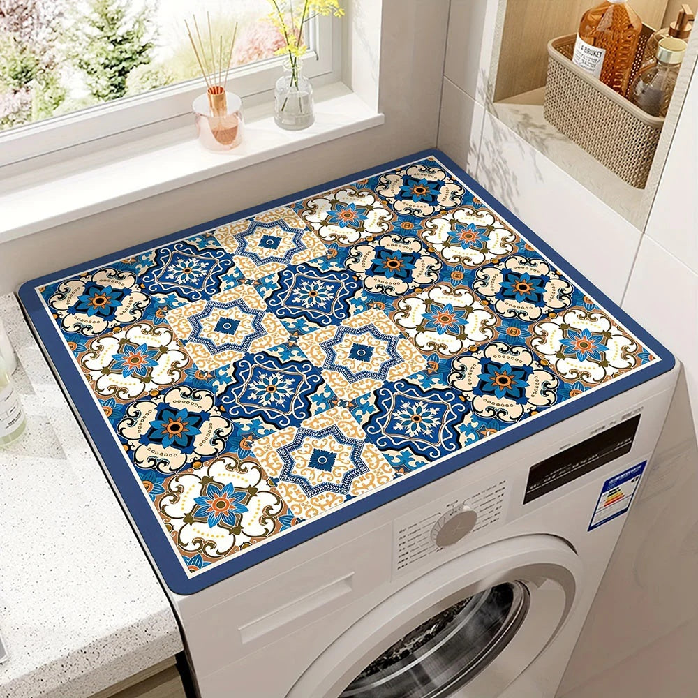 Beschermende Apparaatmat met Retro of Modern Design – Anti-Slip Microvezeldoek voor Keukenapparaten – Stijlvolle Bescherming tegen Krassen, Stof en Vocht – Verkrijgbaar in Retro Plaid, Blauw, Grijs, Desert en Abstract – 20x24 inch | Sansoti