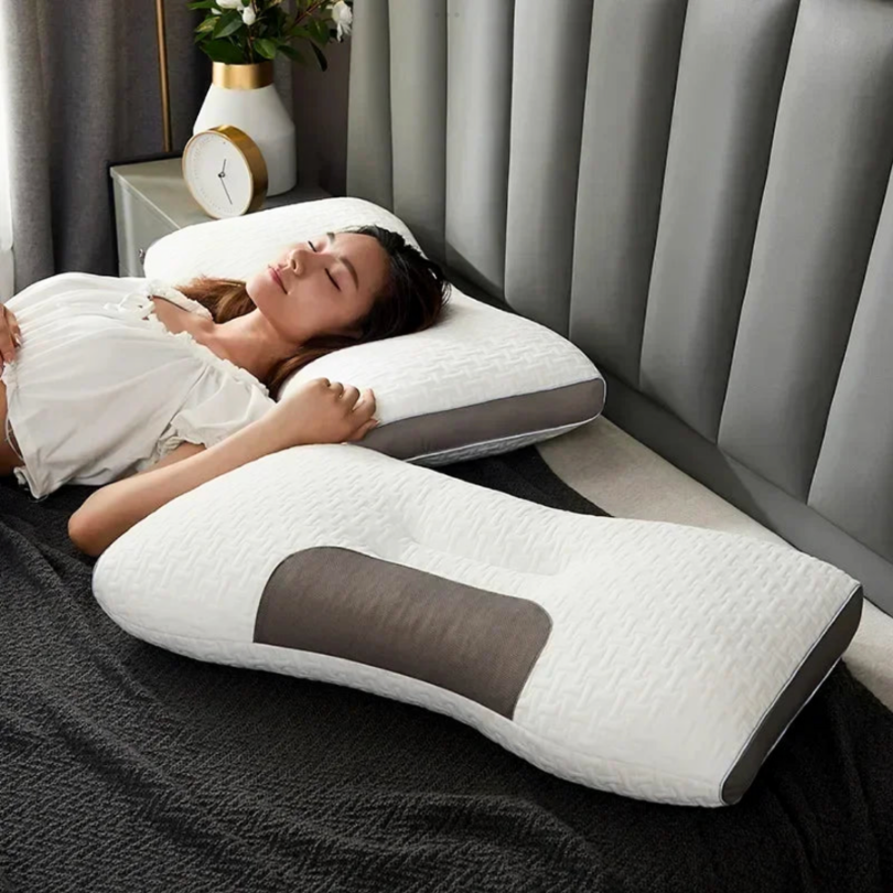 Ergonomic Neck Pillow with Massage Function for Neck and Back 48x74 cm Optimal Sleeping Comfort and Support | Sansoti