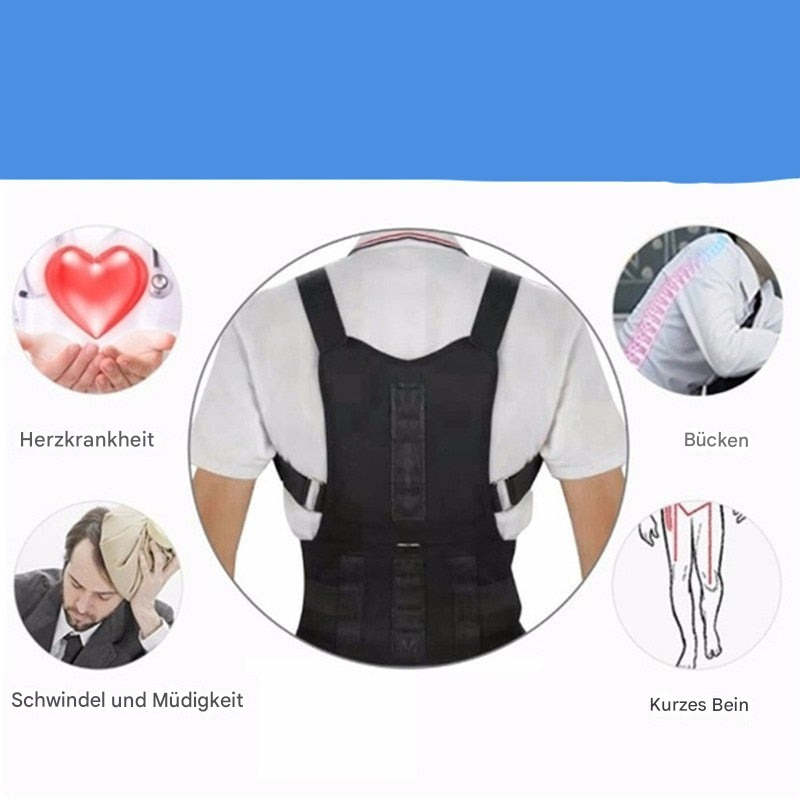Magnetische Rugsteun voor Postuurondersteuning en Pijnverlichting – Verstelbaar Lendensteunbandage met Magneettherapie | Sansoti