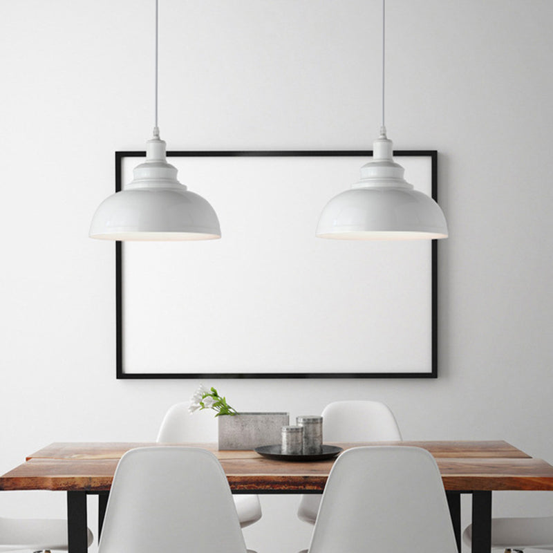 Metall-Hängeleuchte Schalenform rustikal industriell E26/E27 Esszimmer-Deckenbeleuchtung Schwarz Weiß Rost Wohnzimmer | Sansoti