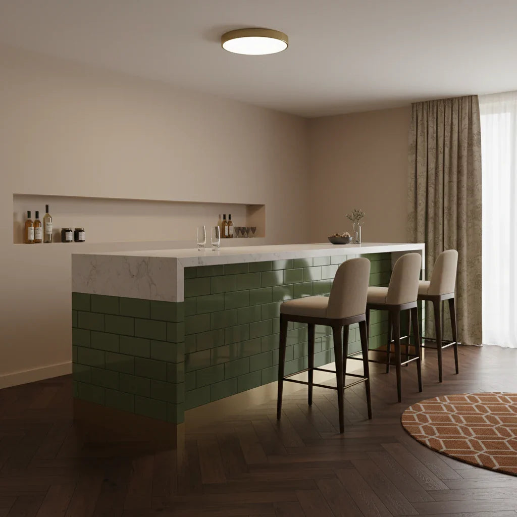 Runde Deckenleuchte mit Eisenrahmen und sanfter LED-Beleuchtung für Wohnzimmer und Schlafzimmer im modernen Stil | Sansoti
