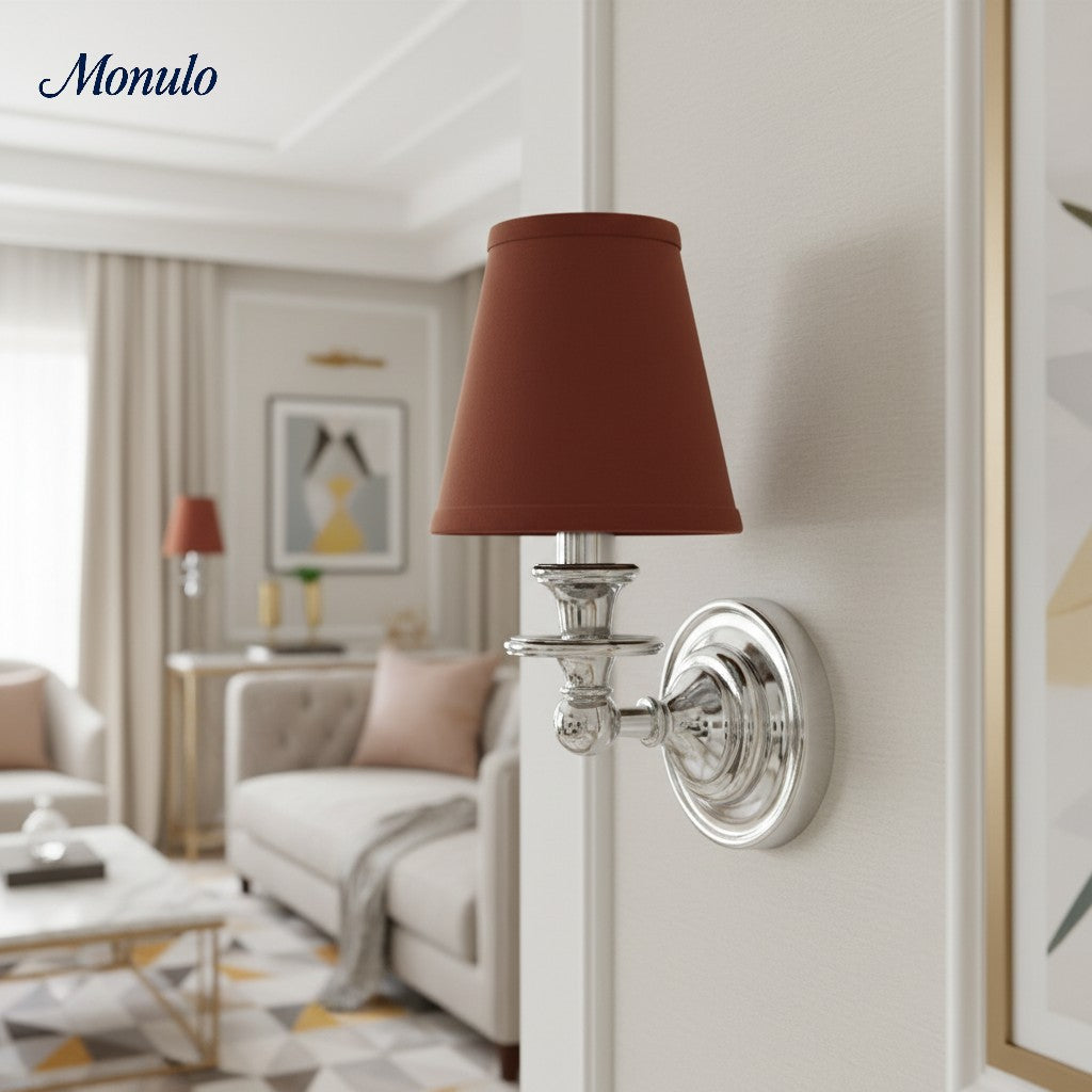 Wandlamp met stoffen kap en zwanenhalsarm – smeedijzeren armatuur met verstelbare leeslamp | Sansoti