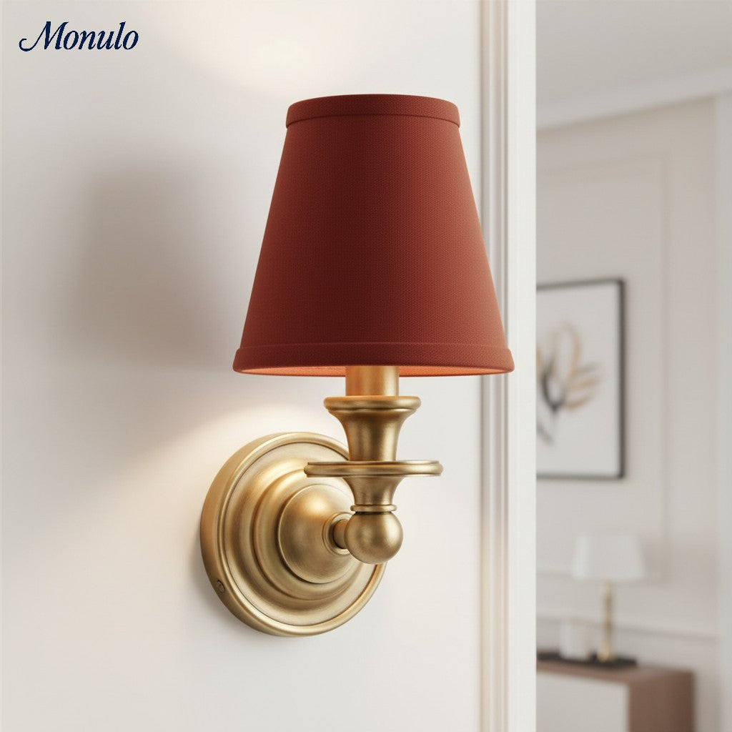 Wandlamp met stoffen kap en zwanenhalsarm – smeedijzeren armatuur met verstelbare leeslamp | Sansoti