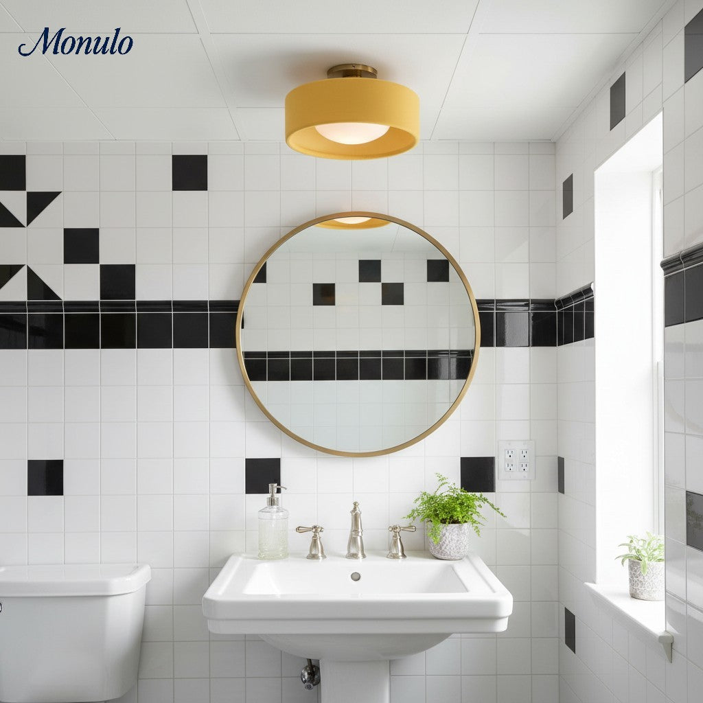 Porseleinen Plafondlamp met Strakke Montage – Moderne Lage Profiellamp Keramiek Opbouwverlichting | Sansoti