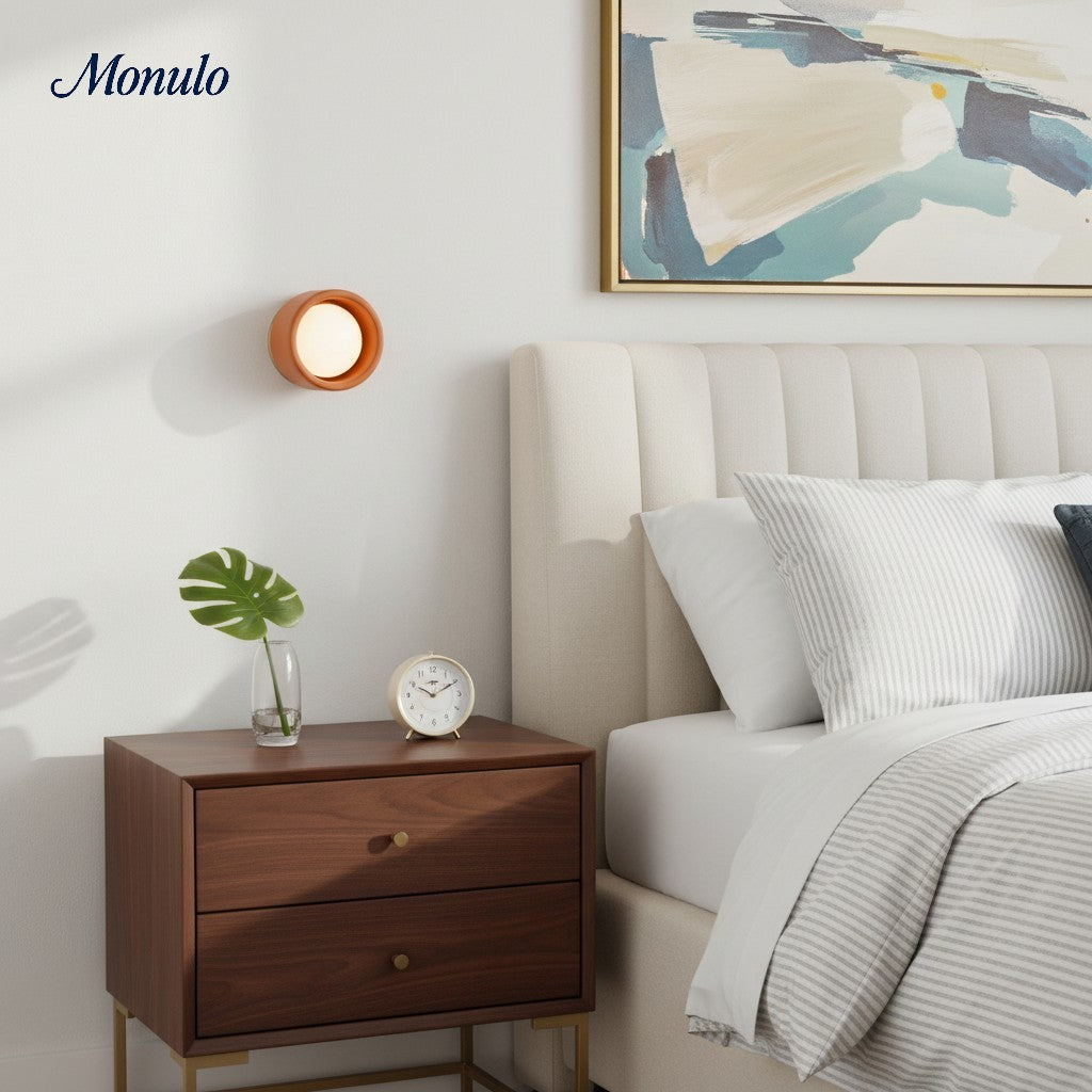 Keramische Ronde Wandlamp Wit Minimalistisch Flush Mount Verlichting voor Hal en Gang | Sansoti
