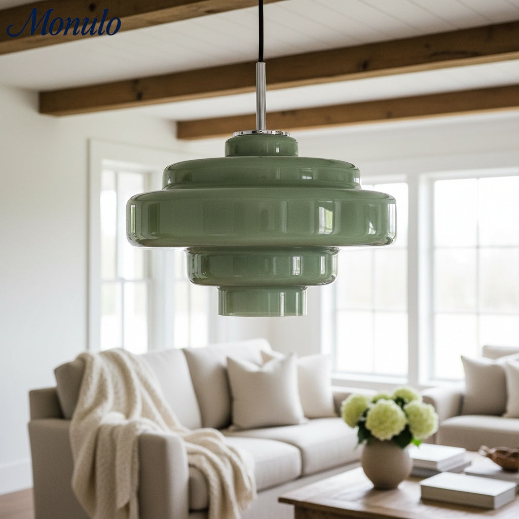 Gekleurde Glazen Hanglamp met Verstelbare Ophanging – Moderne Lichtpunt voor Eetkamer Keuken Woonkamer | Sansoti