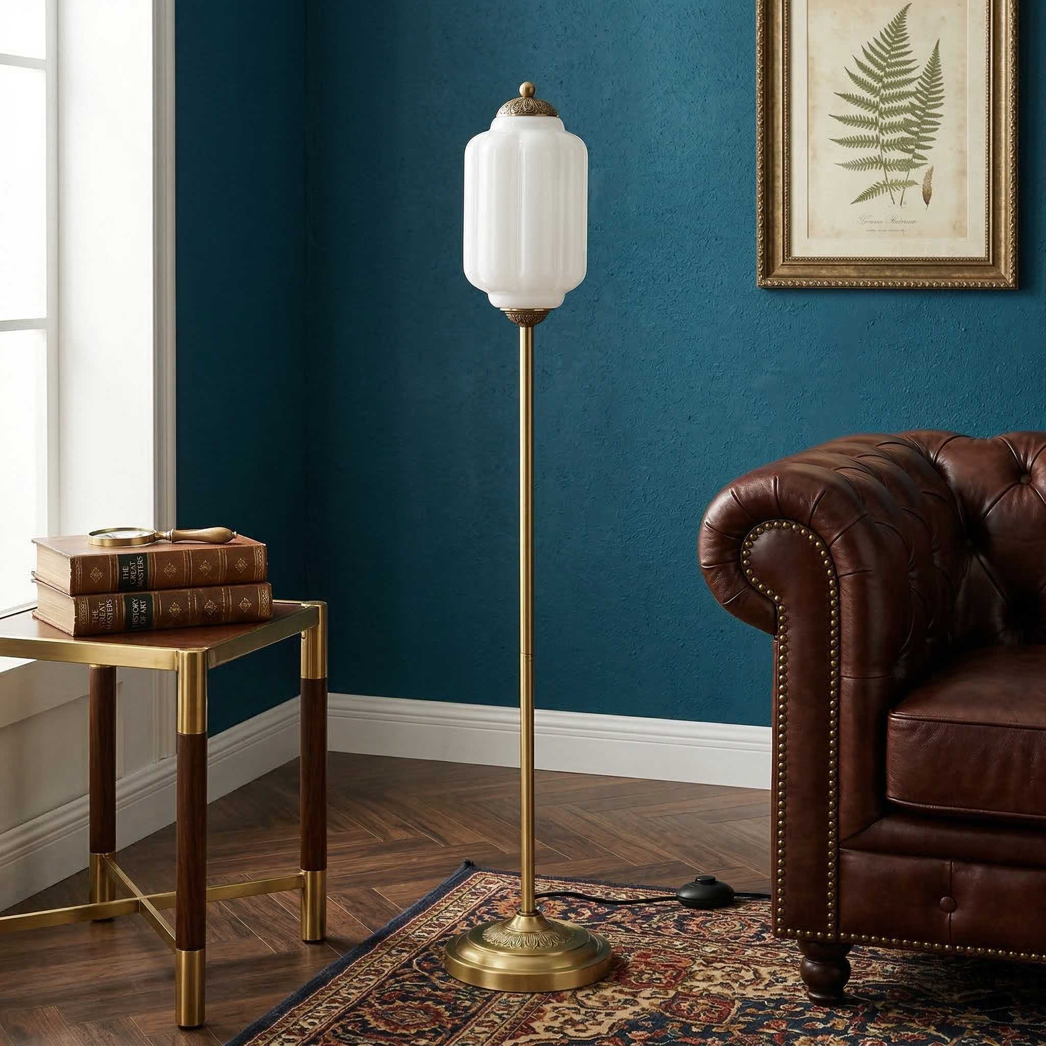 Decoratieve Glazen Pompoen Vloerlamp Retro Organische Stijl Woonkamer Staande Lamp | Sansoti