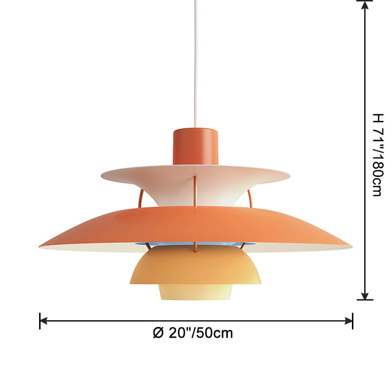 Skandinavische Hängelampe Esstisch Metall Bunt Retro Dänisches Design Wohnzimmer Kücheninsel | Restfield