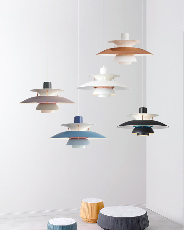 Skandinavische Hängelampe Esstisch Metall Bunt Retro Dänisches Design Wohnzimmer Kücheninsel | Restfield