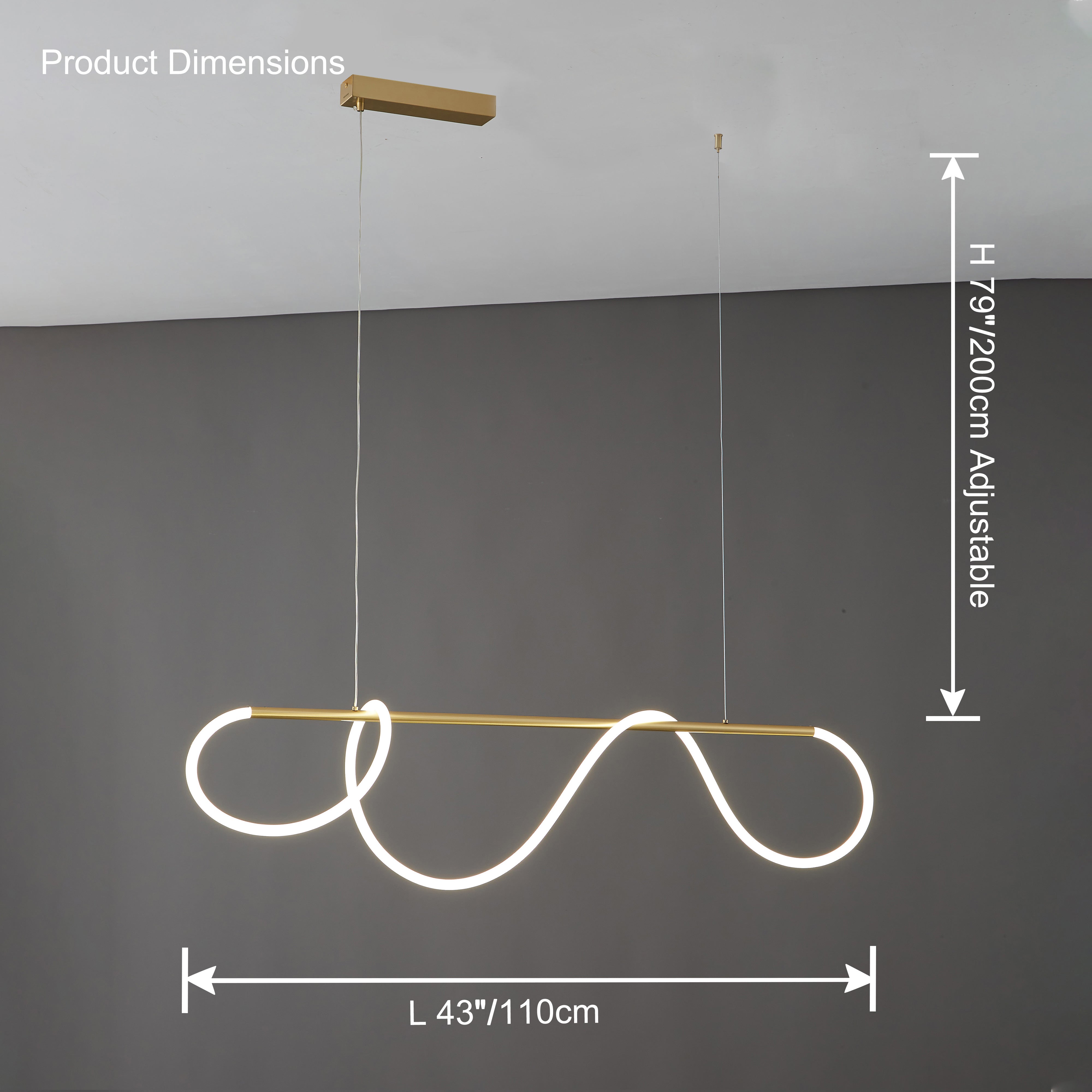 Hanglamp Touw Led Cirkel Messing Dimbaar 3 Maten Eetkamer Woonkamer Minimalistisch | Sansoti