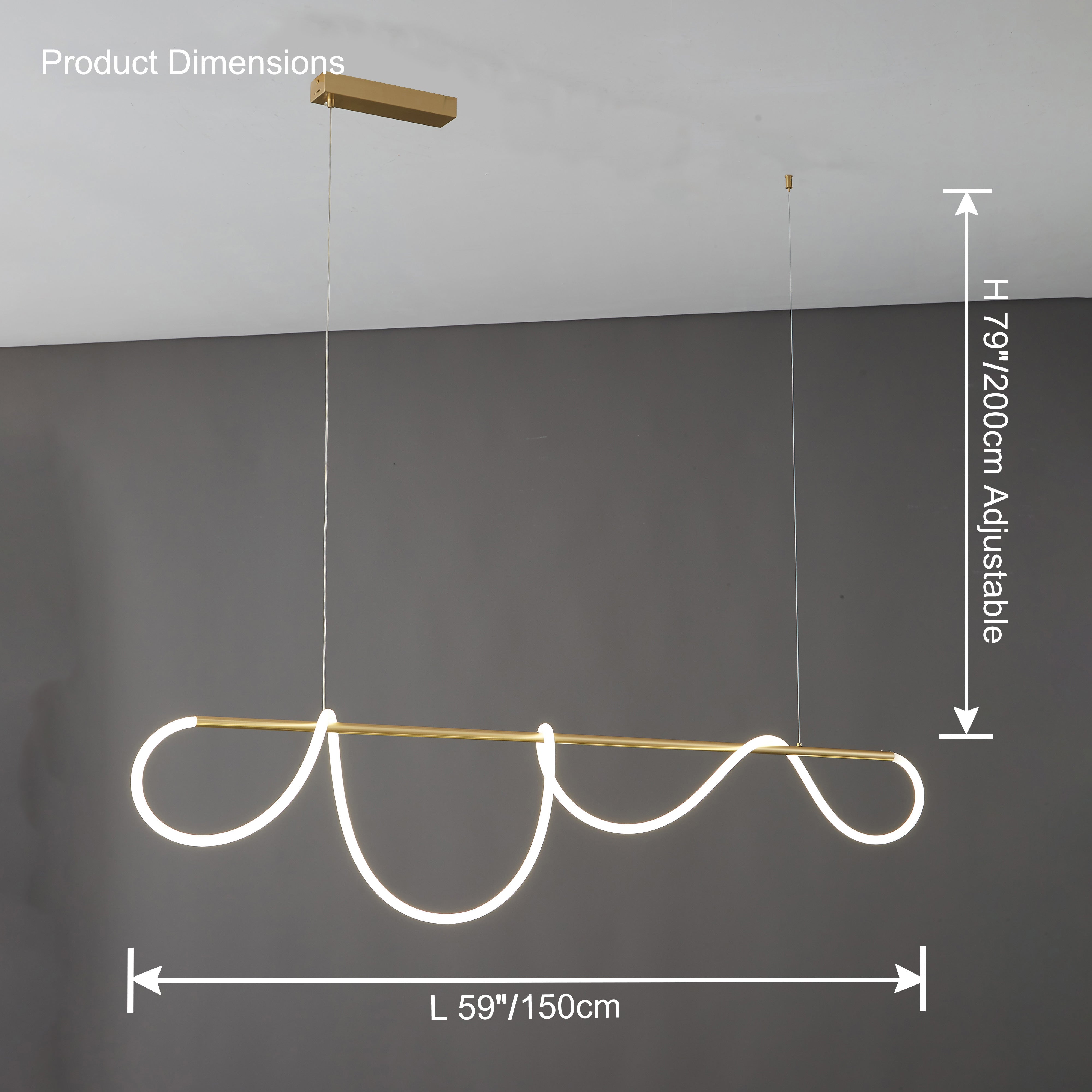 Hanglamp Touw Led Cirkel Messing Dimbaar 3 Maten Eetkamer Woonkamer Minimalistisch | Sansoti