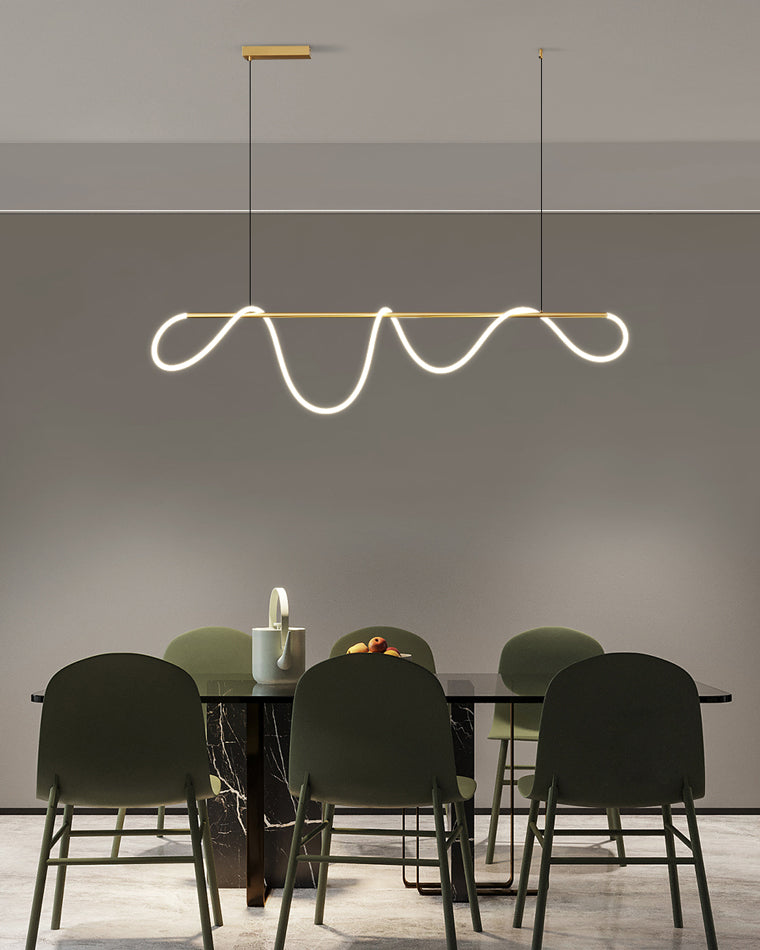 Hanglamp Touw Led Cirkel Messing Dimbaar 3 Maten Eetkamer Woonkamer Minimalistisch | Sansoti