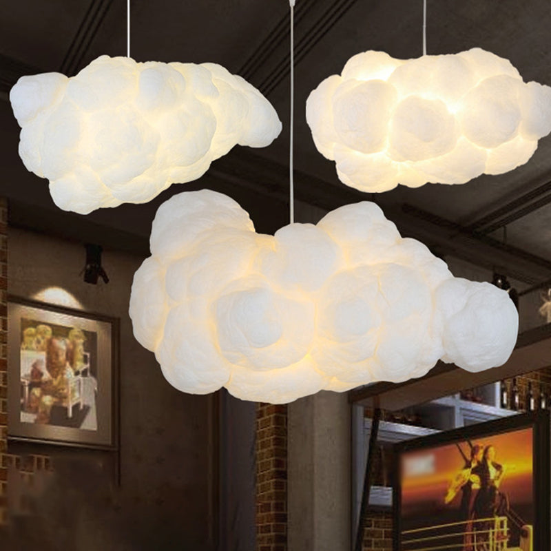 Suspension blanche en forme de nuage en plastique E27 réglable 150 cm, intérieur moderne pour salon, salle à manger et chambre | Sansoti
