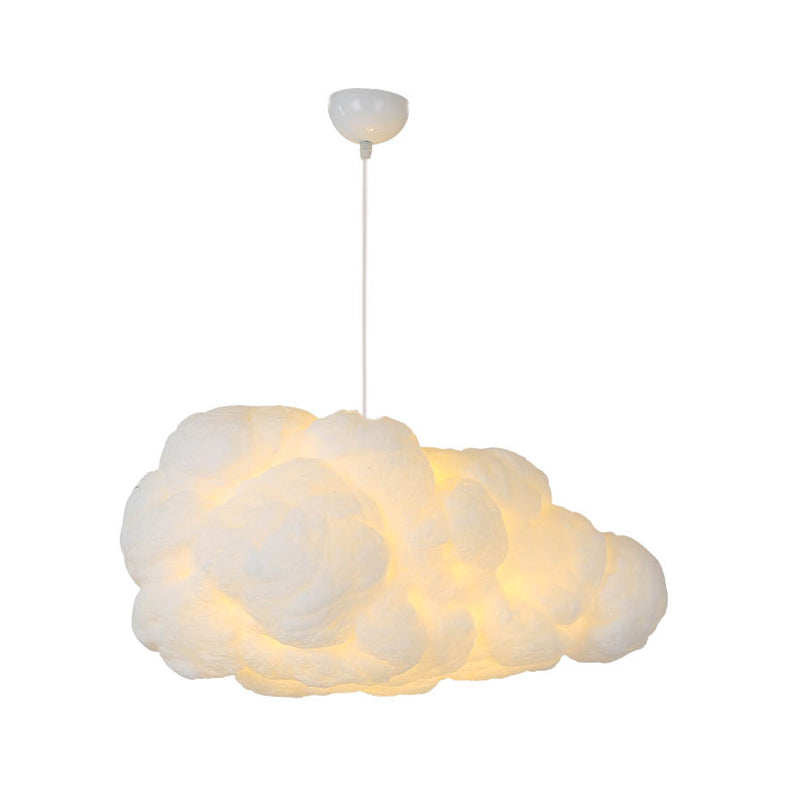 Suspension blanche en forme de nuage en plastique E27 réglable 150 cm, intérieur moderne pour salon, salle à manger et chambre | Sansoti