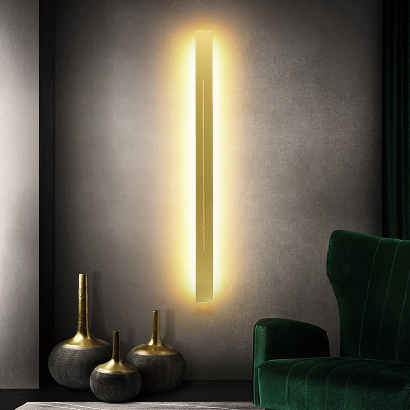 Moderne LED Wandlamp Balk Metaal | Wandverlichting Woonkamer | Zwart Goud | 60-120cm | Sansoti