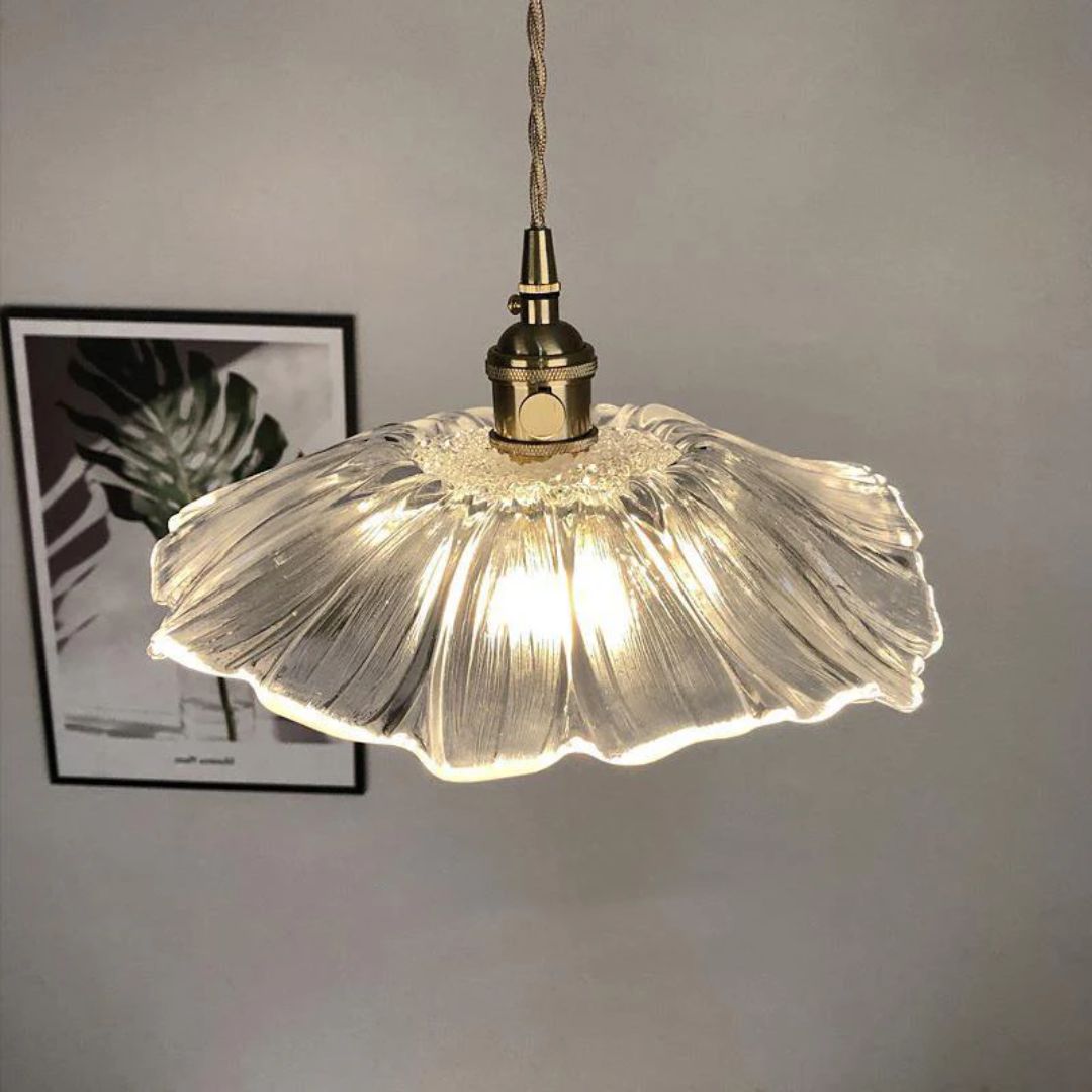 Cullivan Flower Hanglamp Glas Metaal Rood E27 Eettafel Verlichting Vintage Bloem Lamp Hal Sfeerverlichting | Sansoti