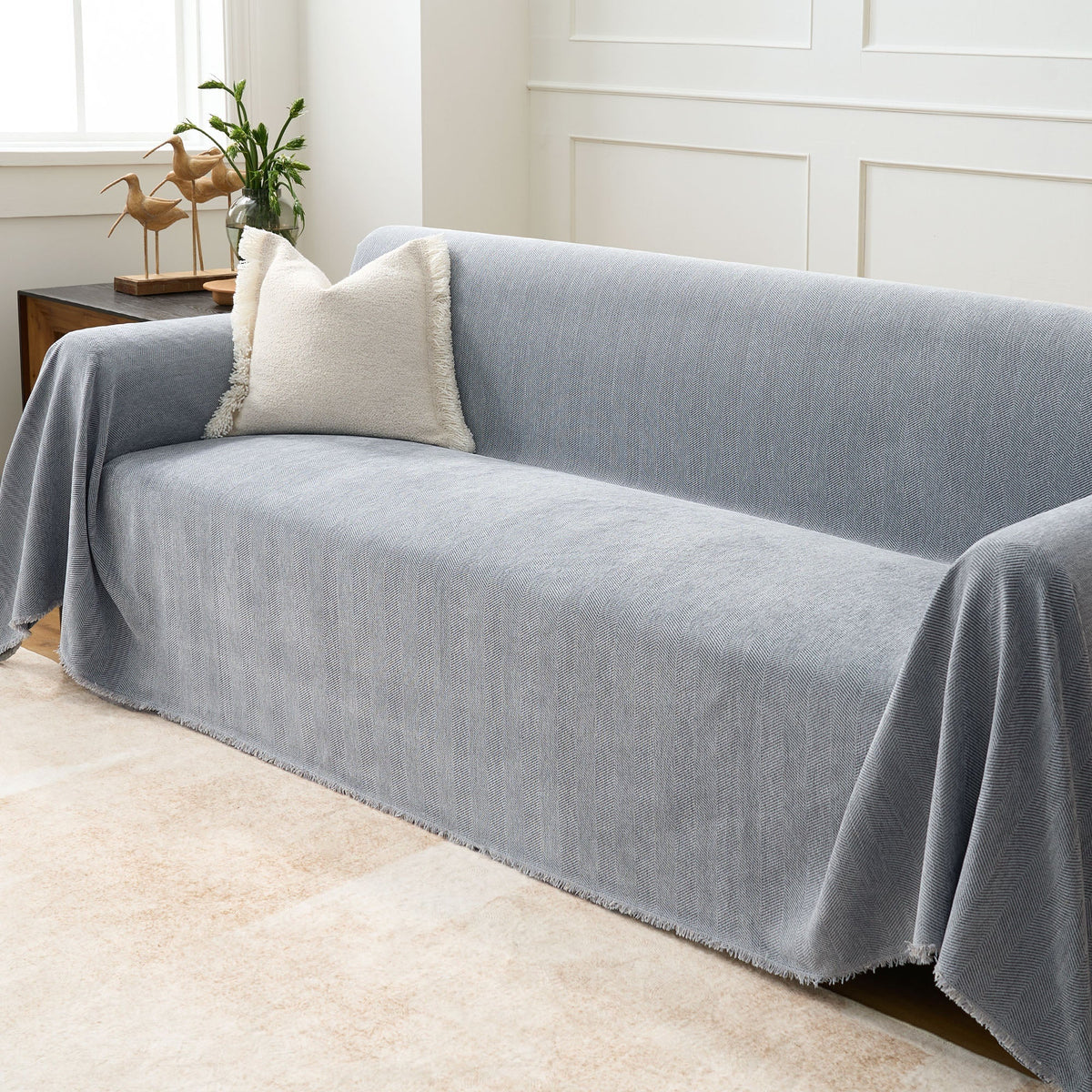 Fischgrätstruktur Sofabezug Haustierfreundlich Wasserabweisender Möbelschutz Textilgewebe Sofa Cover | Sansoti