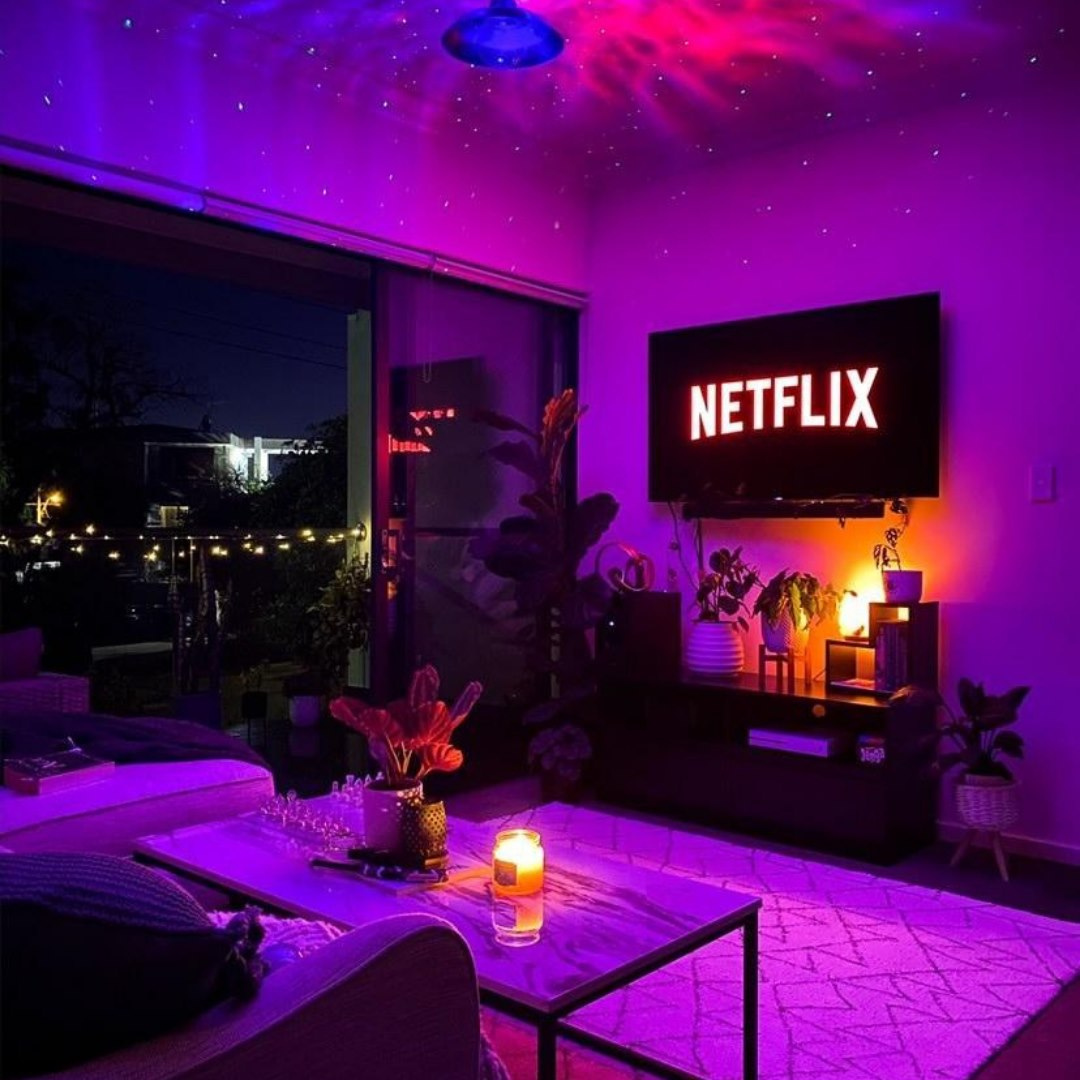 Sterrenprojector met Bluetooth Speakers en 21 Kleuren — Sferische Lichtprojector met Afstandsbediening voor Slaapkamer en Woonkamer | Sansoti