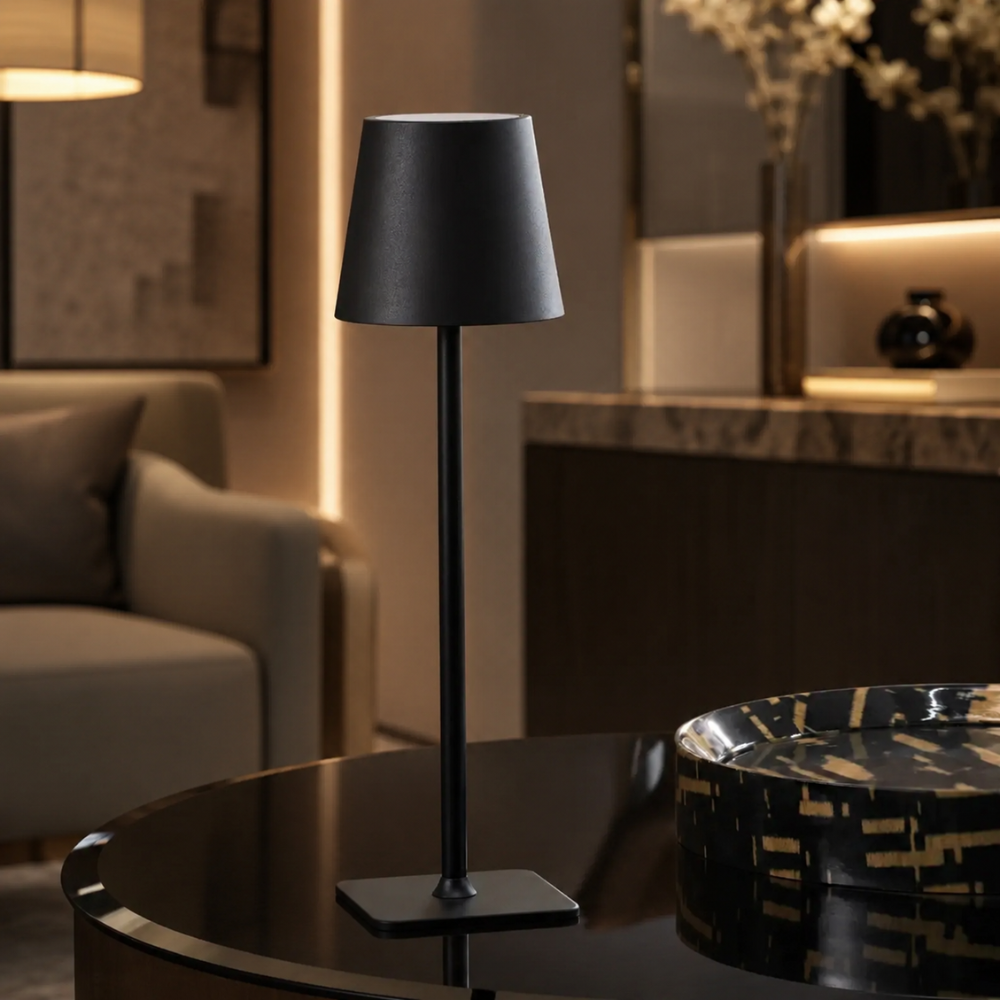 Wireless Table Lamp Dimmable Rechargeable 38cm Metal LED Touch Indoor Outdoor IP54 Waterproof Ambient Lighting | Sansoti