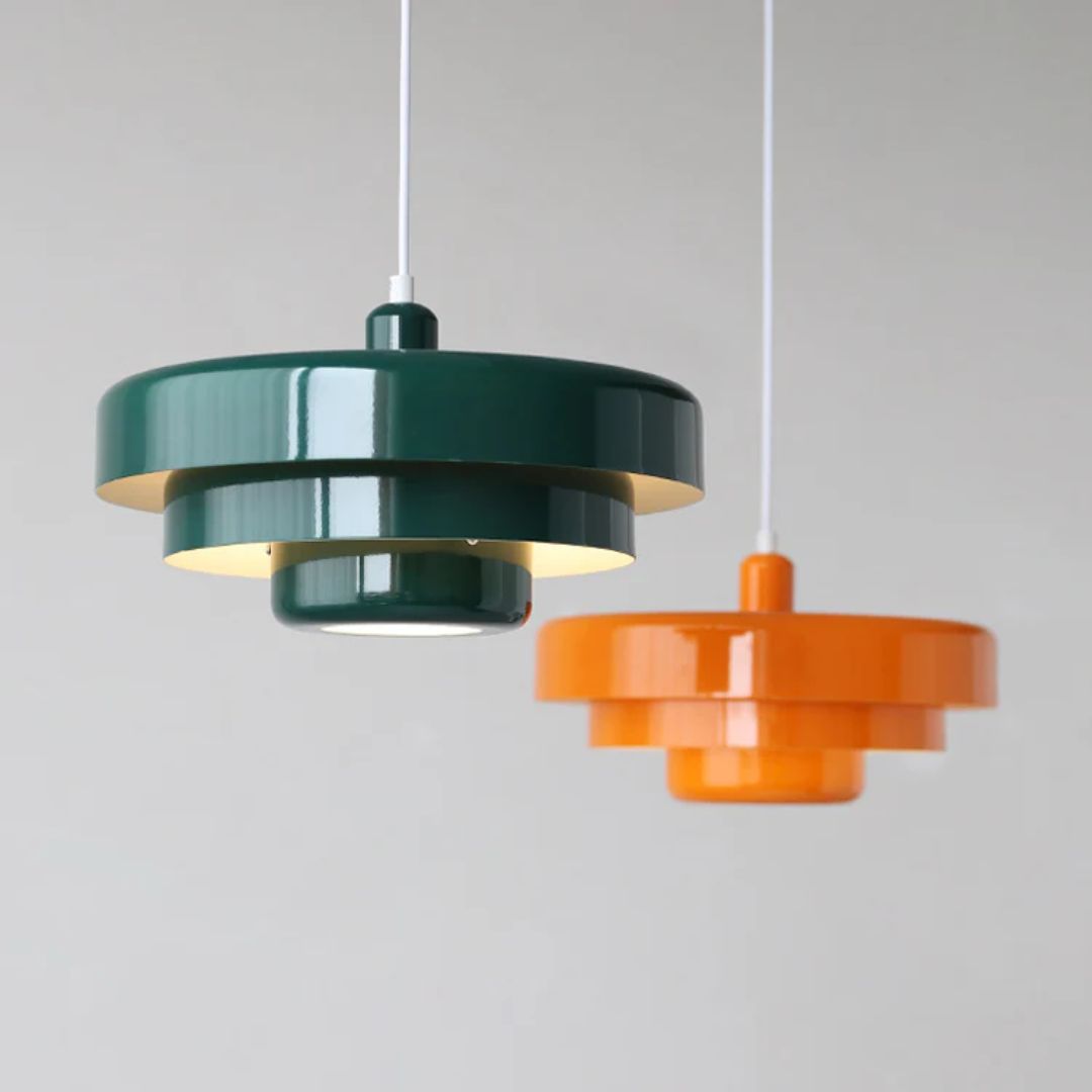 Hängeleuchte Metall Geschichtet Ø35cm Orange E27 Esstisch Wohnzimmer Retro Design Beleuchtung Industriell Modern | Restfield