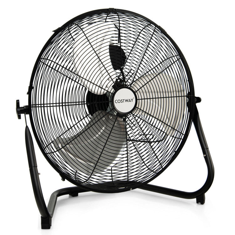 Industriële Stalen Vloerventilator 50 cm met 3 Snelheden en Verstelbare Kop voor Werkplaats en Magazijn | Sansoti