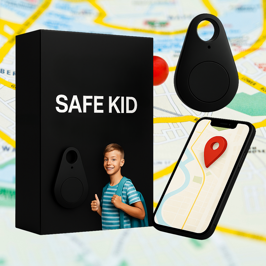 Kinder GPS-Tracker Waterdicht met Real-Time Locatie & SOS-Alarm | Klein, Licht, Draagtasje en Beveiligingsfuncties | Sansoti