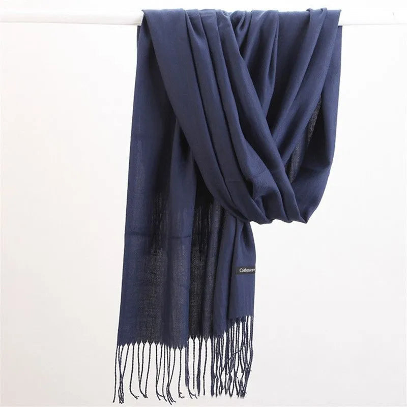 Solid Cashmere Scarf 175cm Winter Accessory Warm Luxury Soft Stylish Fashionable Timeless Elegant for Women | Sansoti