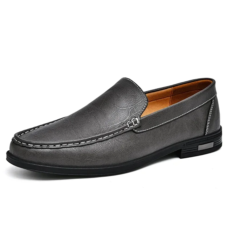 Herenslipper Italiaans Echt Leder Zwart Bruin Grijs Blauw Loafer 39-46 Klassiek Comfort Zakelijk Vrijetijd Tijdloos | Sansoti