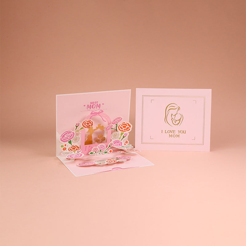 3D-Pop-up-Grußkarte mit Blumenmotiv für Muttertag, Geburtstag und Jubiläum - persönliches Geschenk und Grußkarte | Sansoti