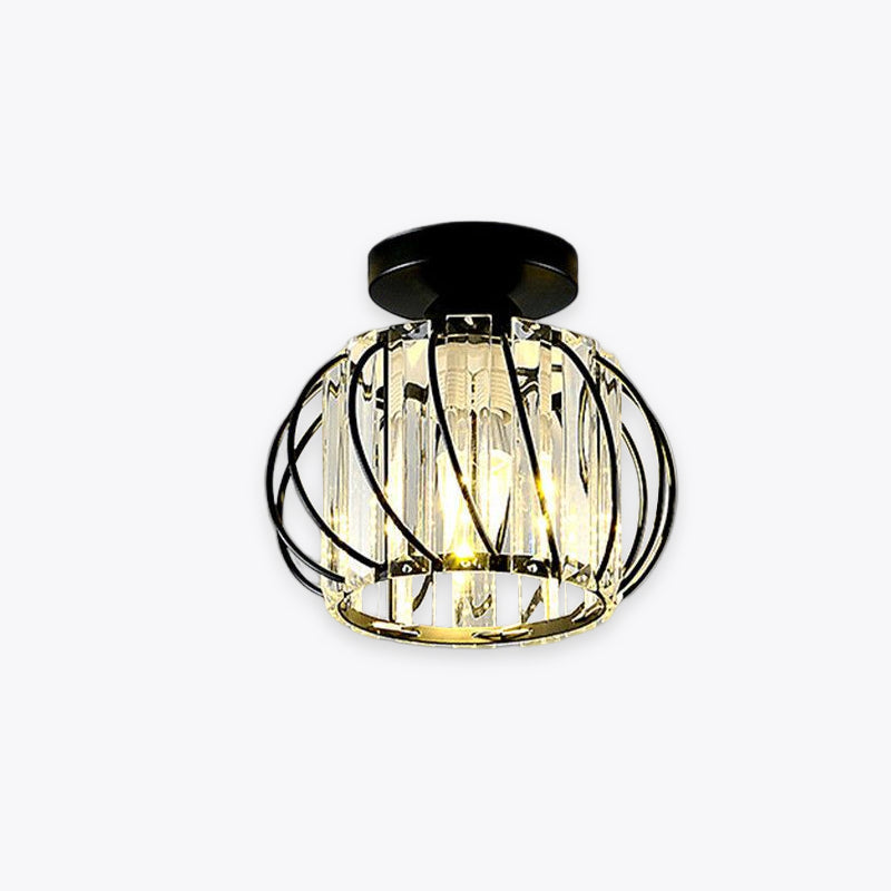 Crystal Ceiling Light Metal Gold Black E27 Entrance Bedroom Hallway Living Room Dining Room Hallway Luxury Interior | Sansoti