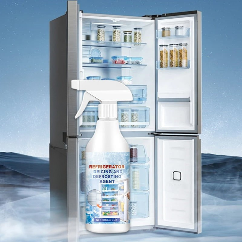 Enteisungsspray, 120 ml, schnelle Eisentfernung, Kühlschrank- und Gefrierfach-Enteisungsspray, ohne Kratzen, Haushalt | Sansoti
