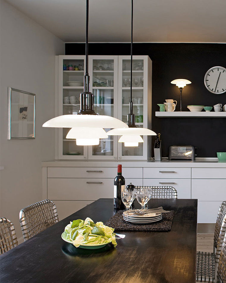 Hanglamp Glas Rond Scandinavisch Wit LED Woonkamer Eetkamer Slaapkamer Modern | Sansoti