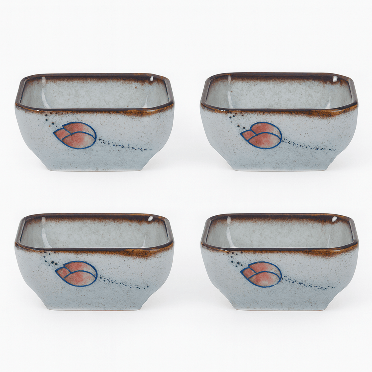 Square Ceramic Sauce Dishes Set of 4 Japanese Style for Soy Sauce, Dipping Sauces, Tapas, Serving, and Side Dishes | Sansoti