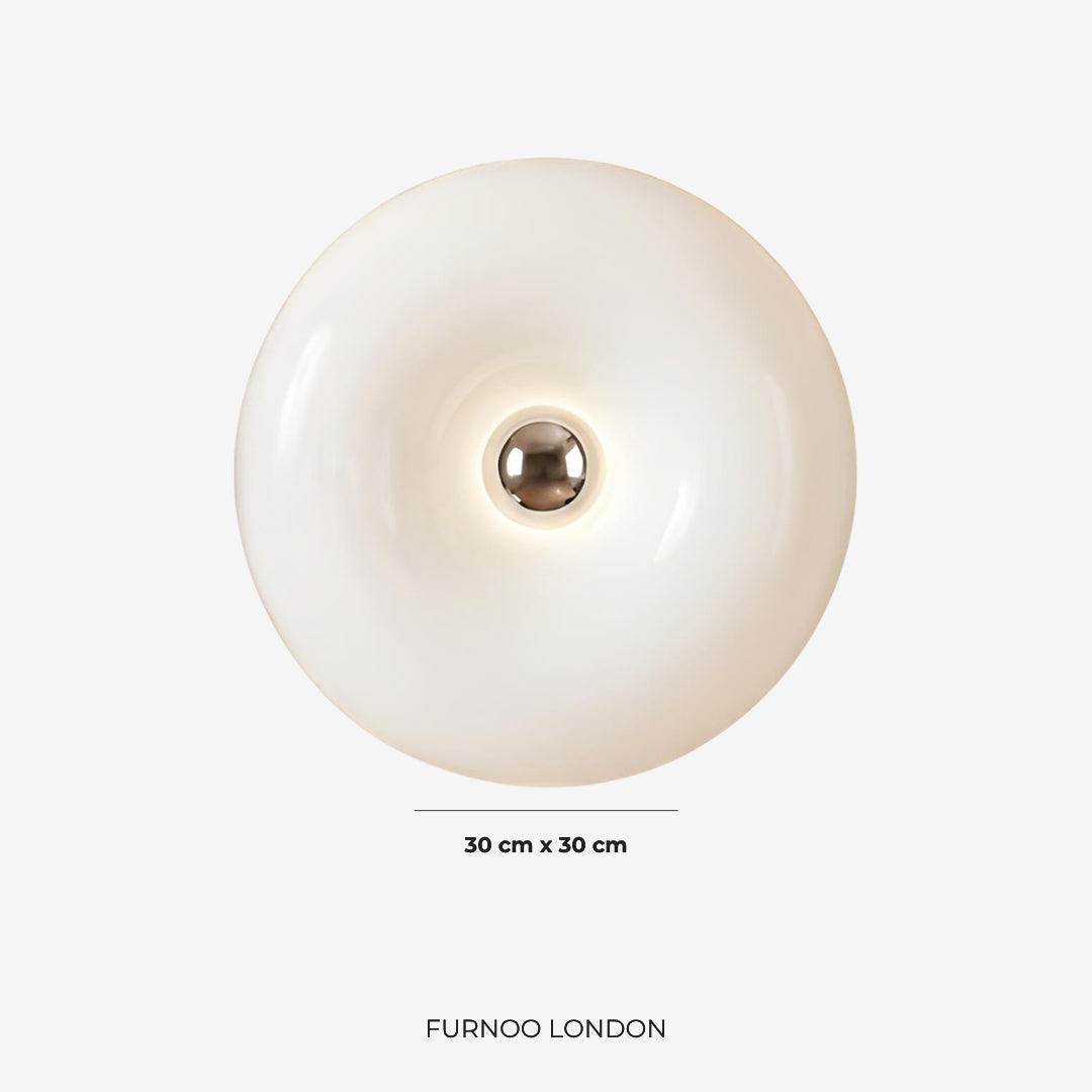 NARA Sculptural Donut Lamp met 3 Kleurtemperaturen – Dimbare Glazen Tafellamp Bauhaus Design Touch Control Wandmonteerbaar Ambient Lighting | Sansoti
