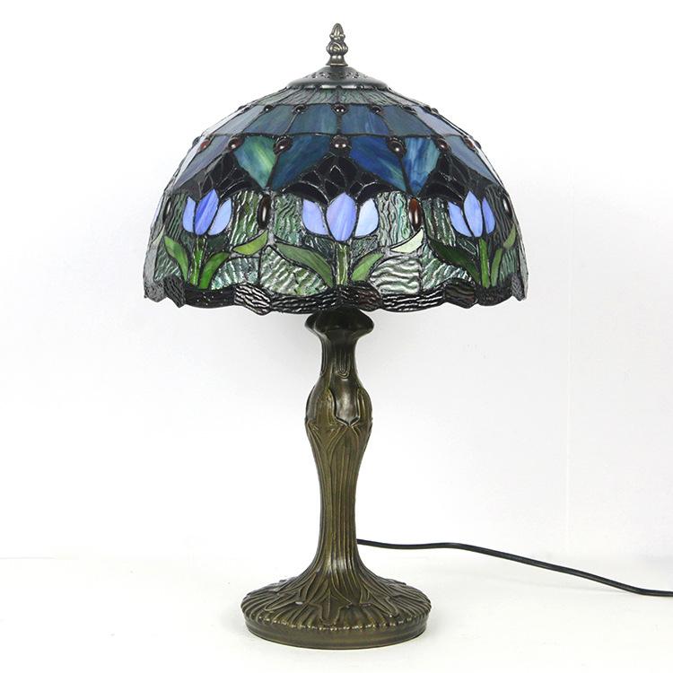 Lampe de table Tiffany vitrail classique 45cm E26 verre métal salon | Restfield