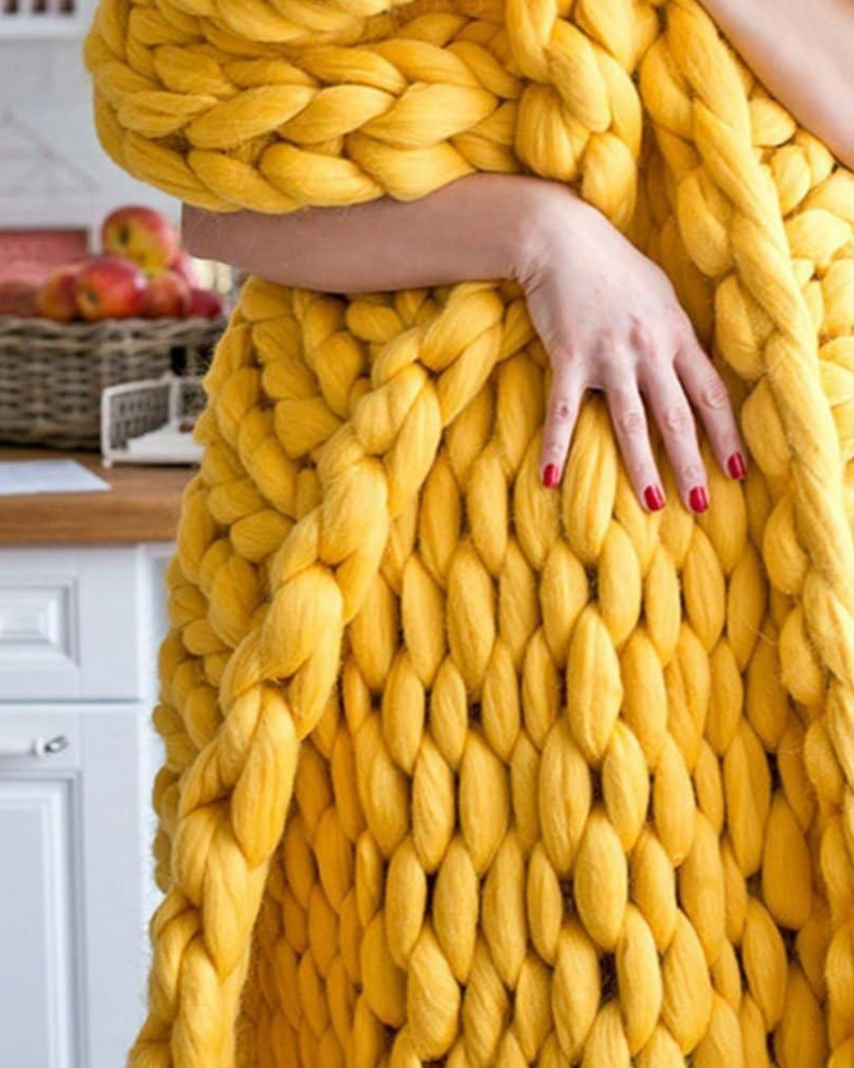 Handgebreid Chunky Plaid – Dik Gebreide Deken in Zachte Chenille voor Bank en Bed | Sansoti
