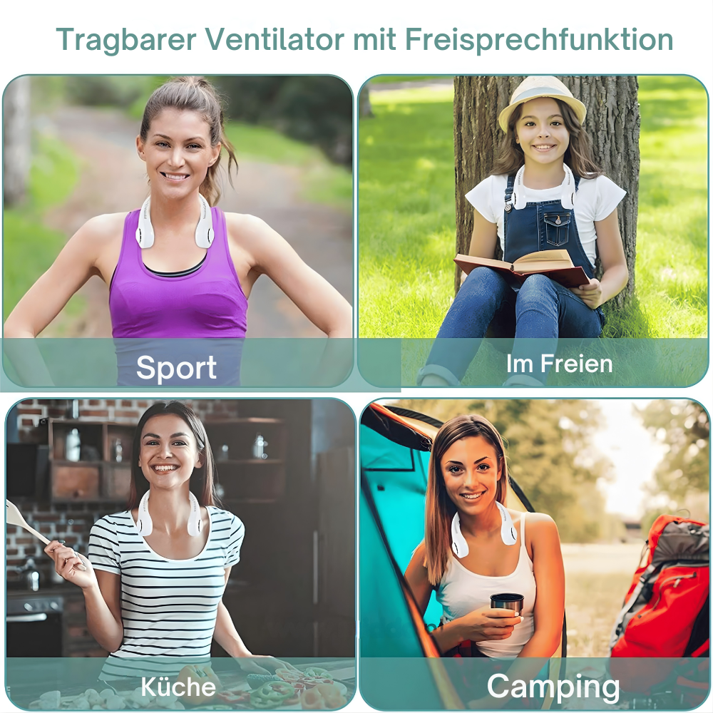 Portable Neck Fan | Rechargeable, Hands-Free, 3 Speeds | Sansoti