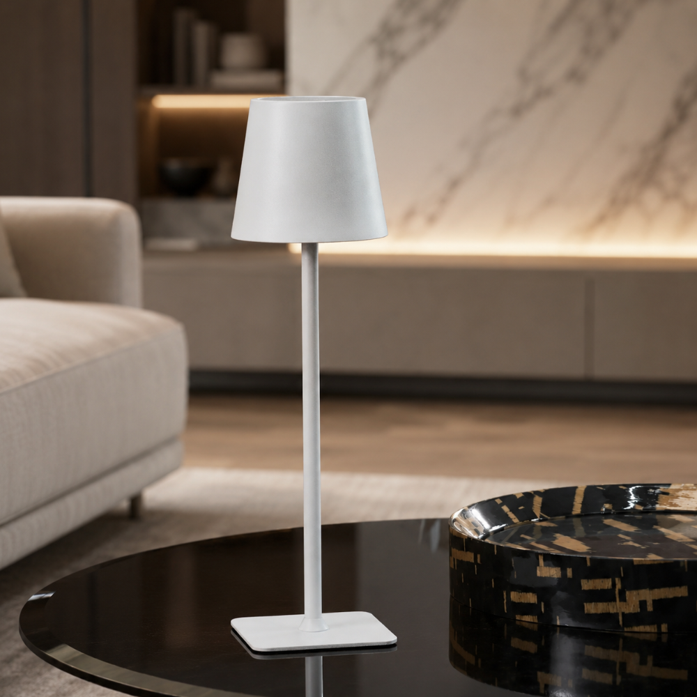 Wireless Table Lamp Dimmable Rechargeable 38cm Metal LED Touch Indoor Outdoor IP54 Waterproof Ambient Lighting | Sansoti