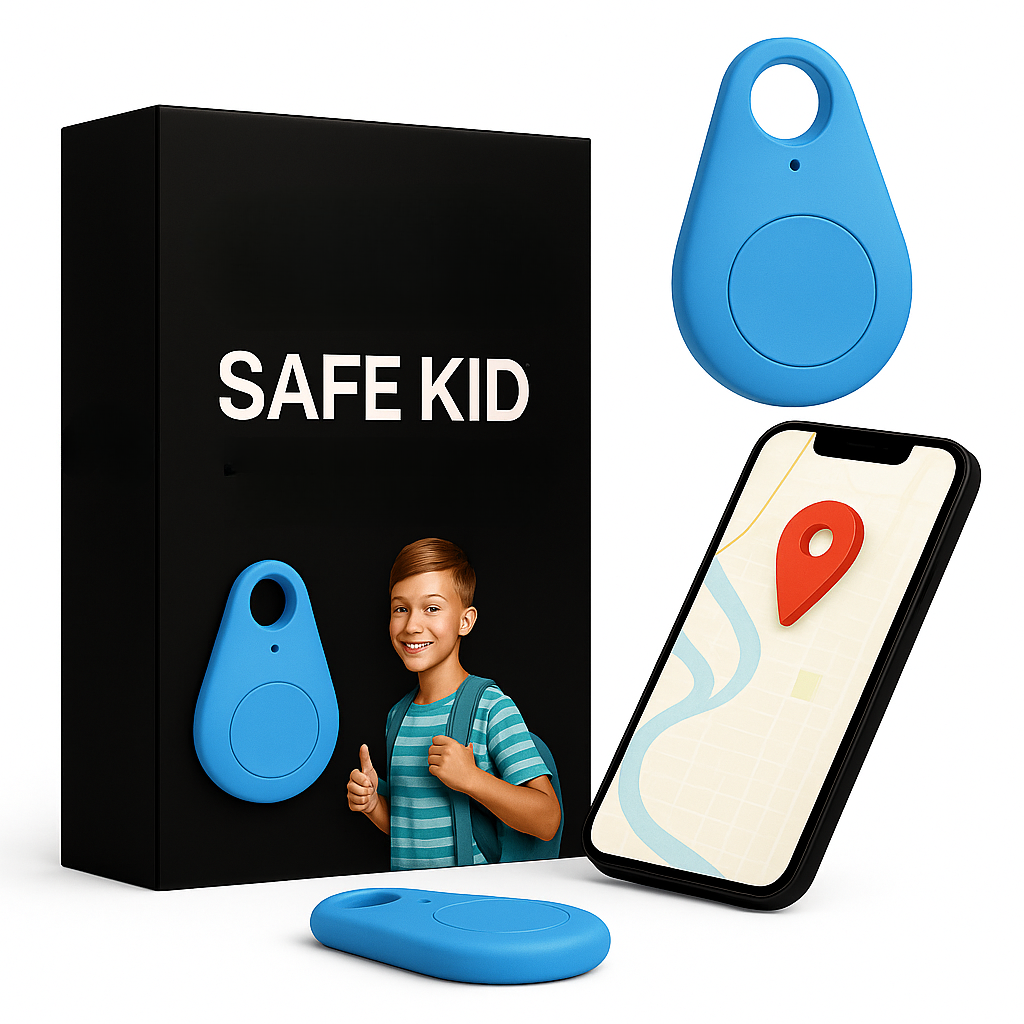Kinder GPS-Tracker Waterdicht met Real-Time Locatie & SOS-Alarm | Klein, Licht, Draagtasje en Beveiligingsfuncties | Sansoti