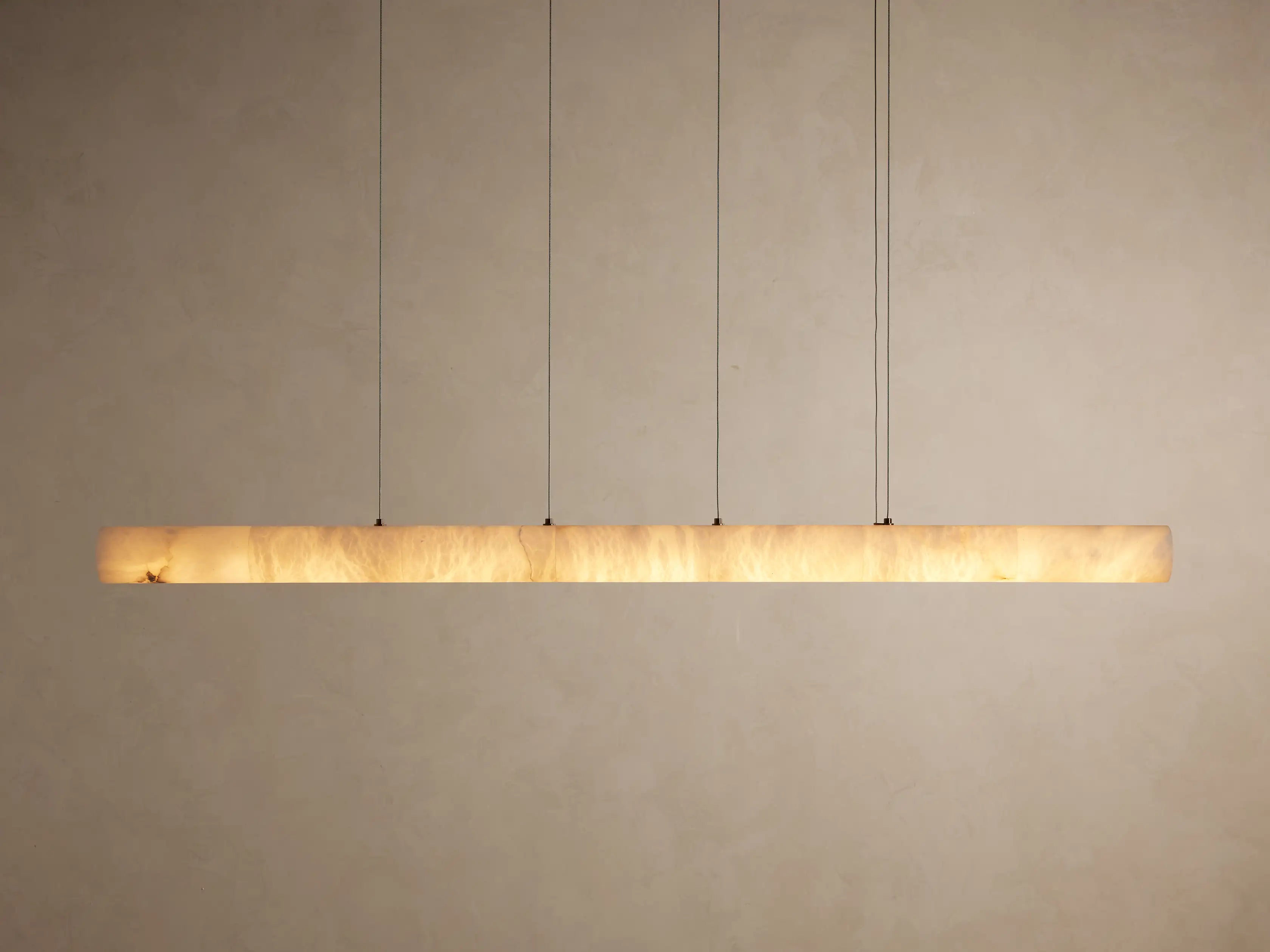 Lineaire Albast Kroonluchter 163cm Geïntegreerde LED Dimbaar Hanglamp Natuursteen Eetkamer Woonkamer Design | Sansoti