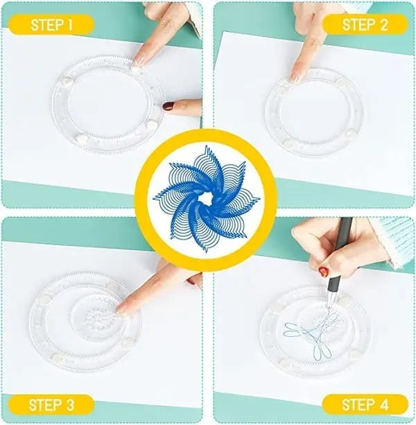 Drawing Stencils Set 22-Piece Spiral Patterns Creative Drawing Geometric Educational Crafts for Children | Sansoti