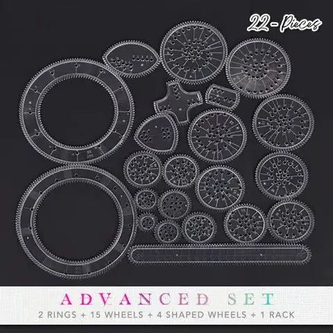 Drawing Stencils Set 22-Piece Spiral Patterns Creative Drawing Geometric Educational Crafts for Children | Sansoti