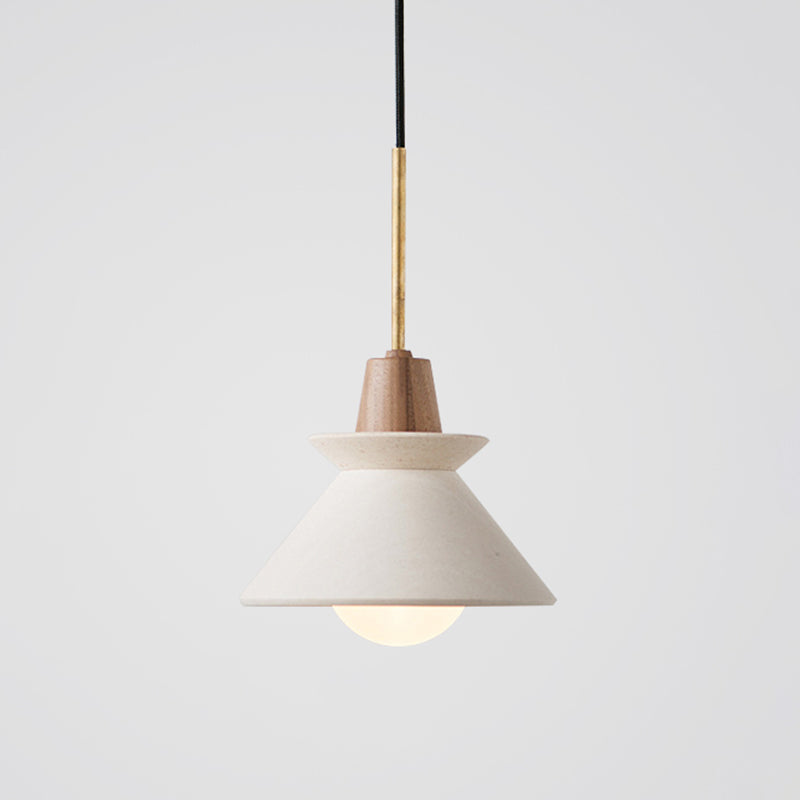 Betonnen Kom Hanglamp Wit Cementlook Eettafel Verlichting Minimalistisch Design Modern Interieur | Sansoti