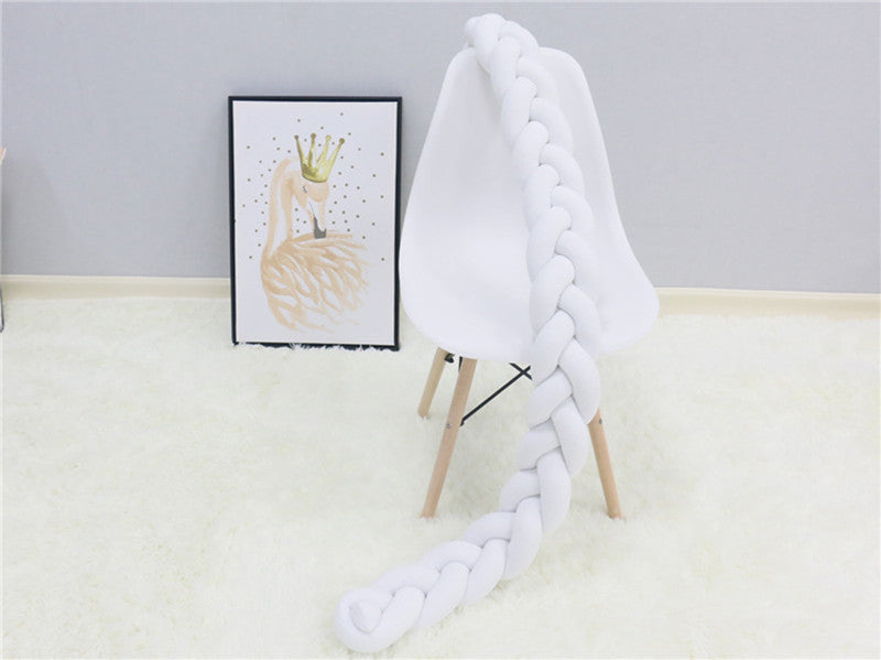 Handgewebter Bettumrandung Babybett 100-500cm Atmungsaktive Baumwolle Schutz fürs Babyzimmer Sicher Weich Verschiedene Farben | Sansoti