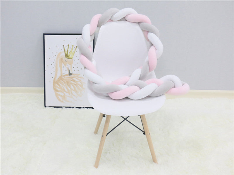 Handgewebter Bettumrandung Babybett 100-500cm Atmungsaktive Baumwolle Schutz fürs Babyzimmer Sicher Weich Verschiedene Farben | Sansoti